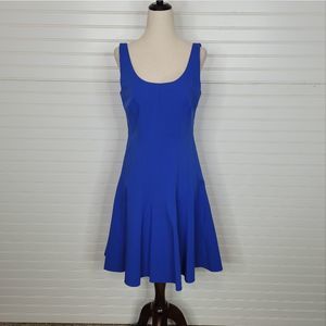 Ralph Lauren Black Label Cobalt Blue Silk Sleeveless Fit & Flare Dress